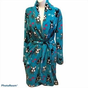 Blue French bulldog robe